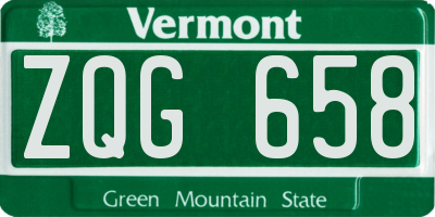 VT license plate ZQG658