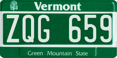 VT license plate ZQG659
