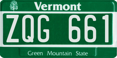 VT license plate ZQG661