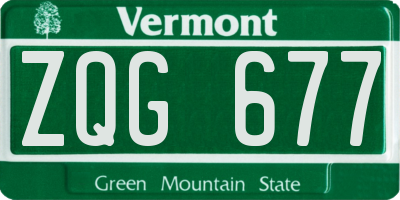 VT license plate ZQG677