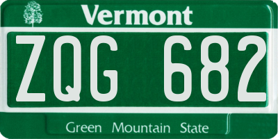 VT license plate ZQG682