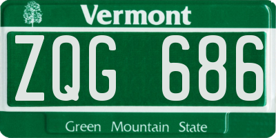 VT license plate ZQG686