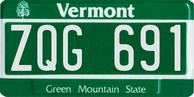 VT license plate ZQG691