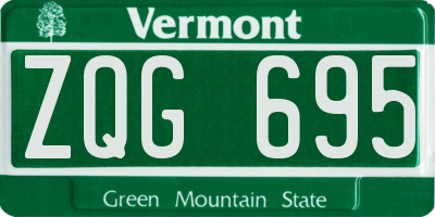VT license plate ZQG695