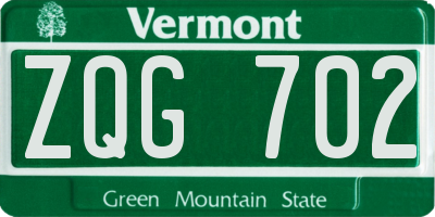 VT license plate ZQG702