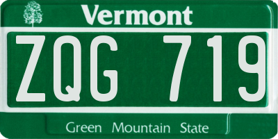 VT license plate ZQG719