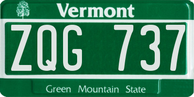 VT license plate ZQG737