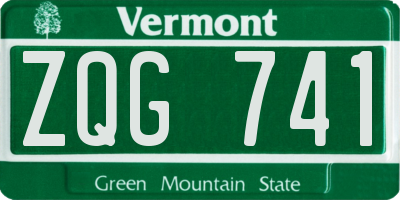 VT license plate ZQG741