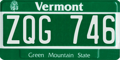 VT license plate ZQG746