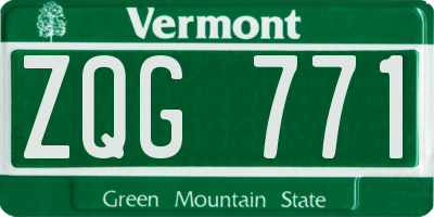 VT license plate ZQG771