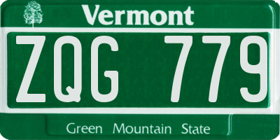 VT license plate ZQG779