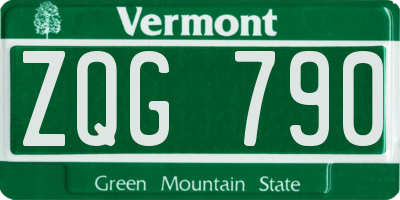 VT license plate ZQG790