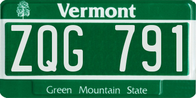 VT license plate ZQG791