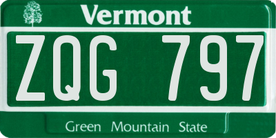 VT license plate ZQG797