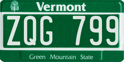 VT license plate ZQG799
