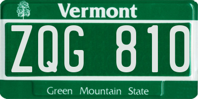 VT license plate ZQG810