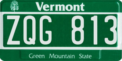 VT license plate ZQG813