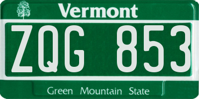 VT license plate ZQG853