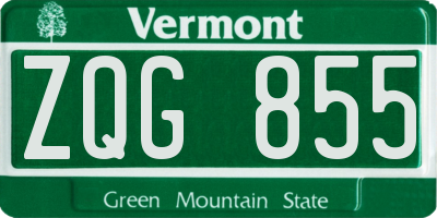 VT license plate ZQG855
