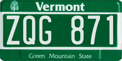 VT license plate ZQG871