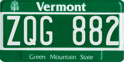 VT license plate ZQG882