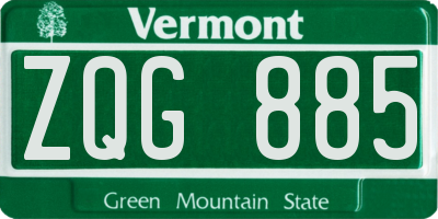 VT license plate ZQG885