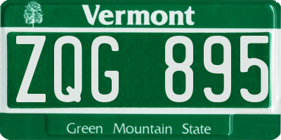 VT license plate ZQG895