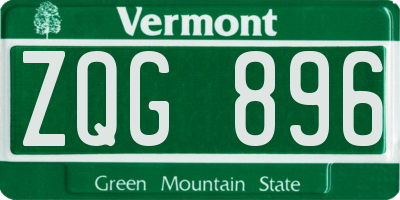 VT license plate ZQG896