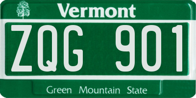 VT license plate ZQG901