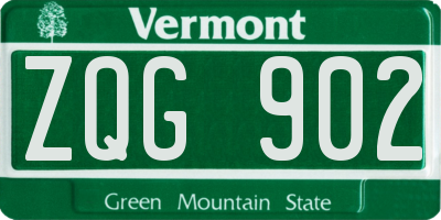 VT license plate ZQG902
