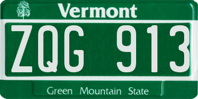 VT license plate ZQG913