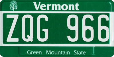 VT license plate ZQG966