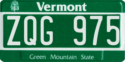 VT license plate ZQG975