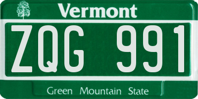 VT license plate ZQG991