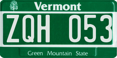 VT license plate ZQH053