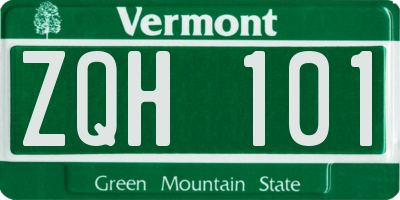 VT license plate ZQH101