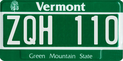 VT license plate ZQH110