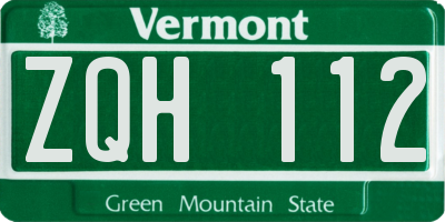 VT license plate ZQH112