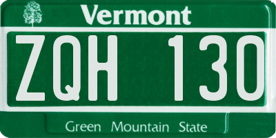 VT license plate ZQH130