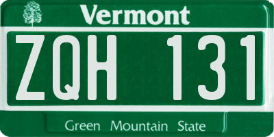 VT license plate ZQH131