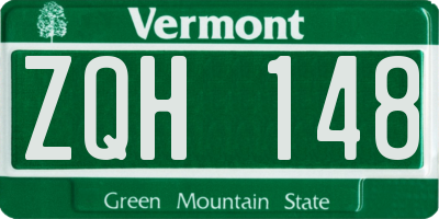 VT license plate ZQH148
