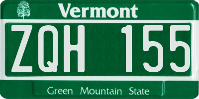 VT license plate ZQH155