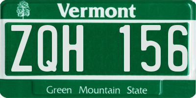 VT license plate ZQH156