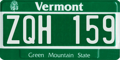 VT license plate ZQH159