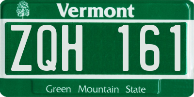 VT license plate ZQH161