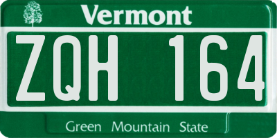 VT license plate ZQH164