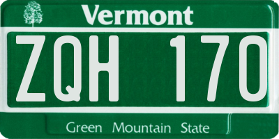 VT license plate ZQH170