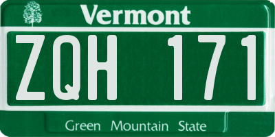 VT license plate ZQH171