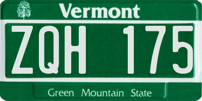 VT license plate ZQH175