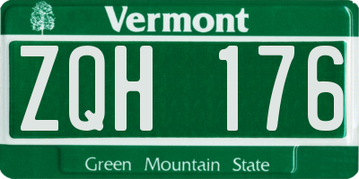 VT license plate ZQH176
